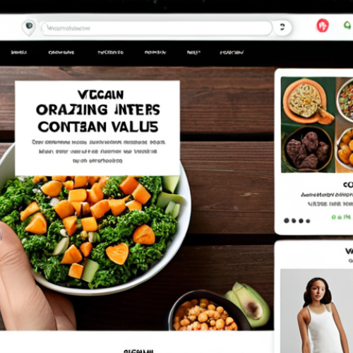 **

> Modern consumer gazing at a personalized online shop interface, featuring vegan food options and sustainable clothing, highlighting individual needs and values.

**