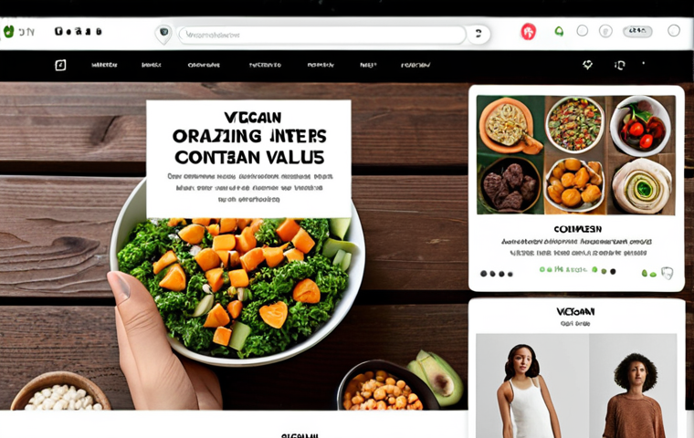 **
> Modern consumer gazing at a personalized online shop interface, featuring vegan food options and sustainable clothing, highlighting individual needs and values.
**
